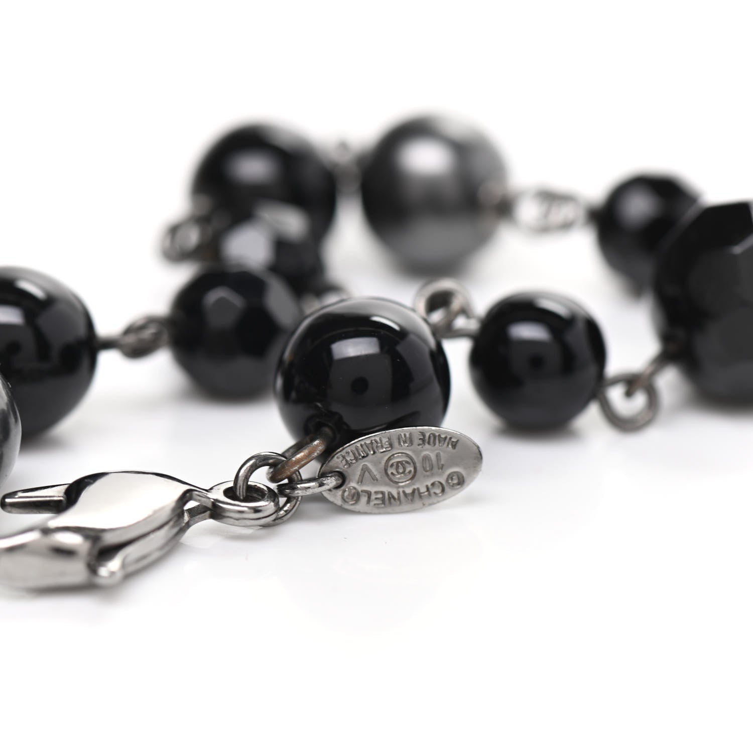 Chanel Ruthenium Bead CC Bracelet Black 4 of 4
