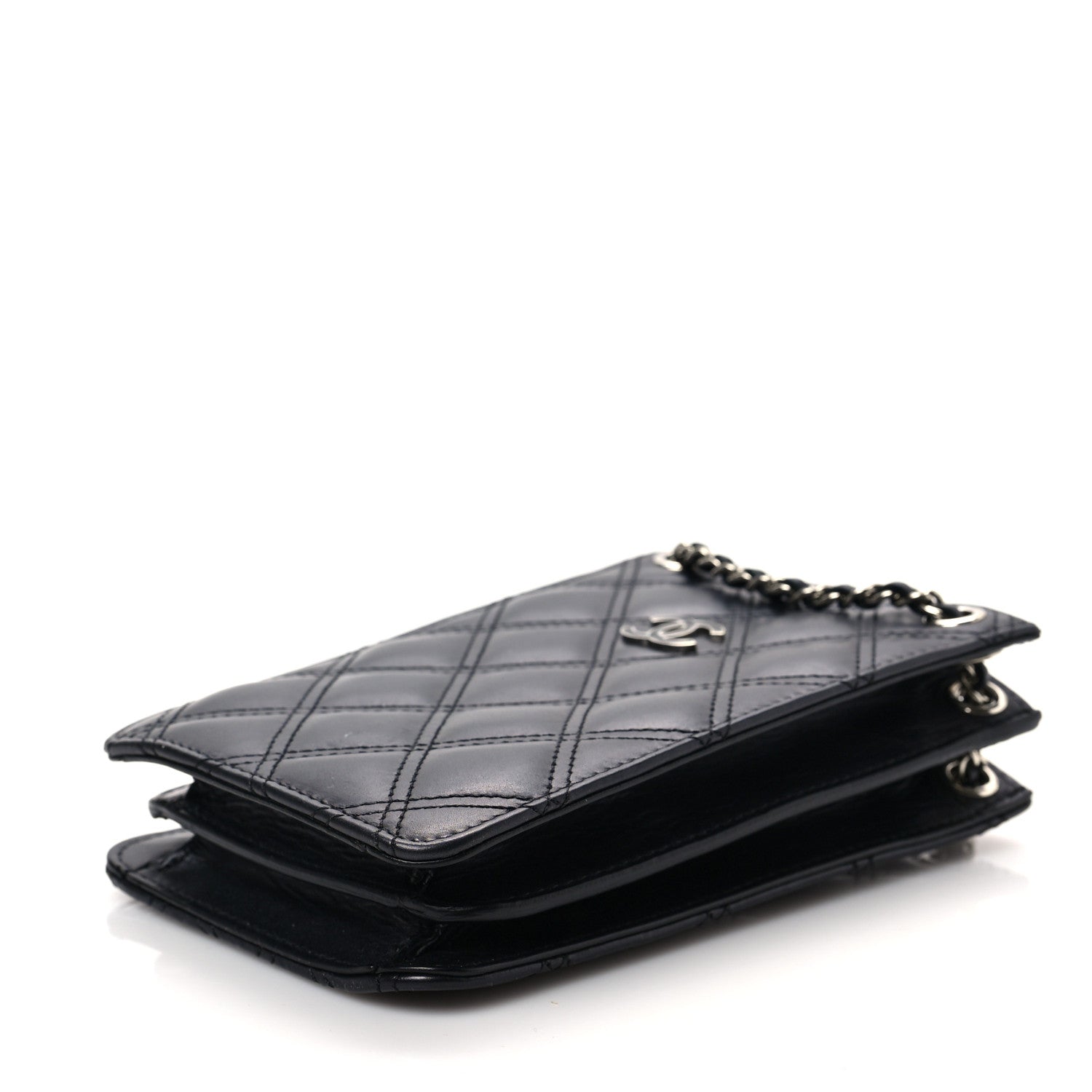 Chanel Calfskin Quilted Crossbody CC Phone Holder Black 8 of 8