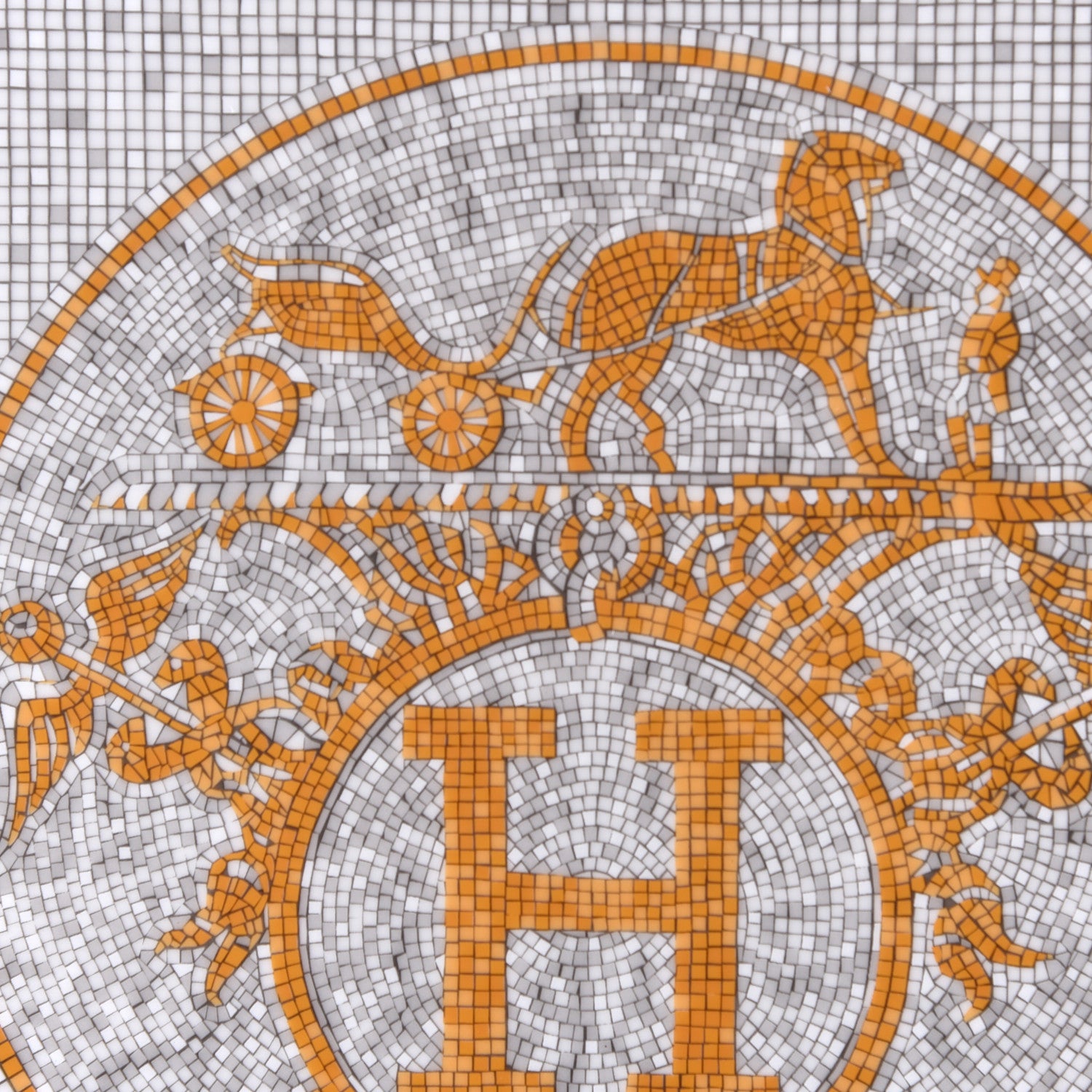 Hermes Porcelain Mosaique au 24 Square Plate 9.1" 4 of 5