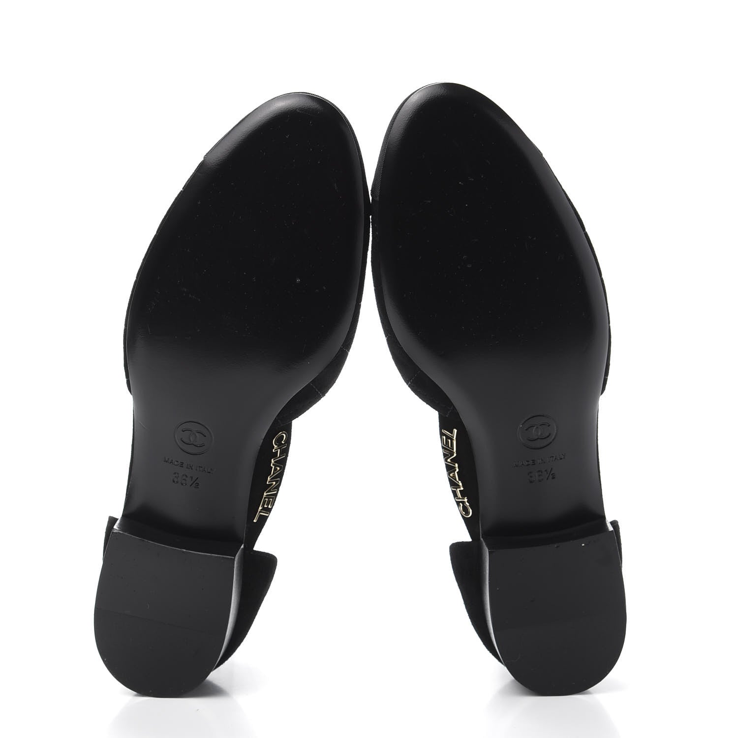 Chanel Suede Grosgrain CC Cap Toe Ankle Flat 36.5 Black 5 of 8