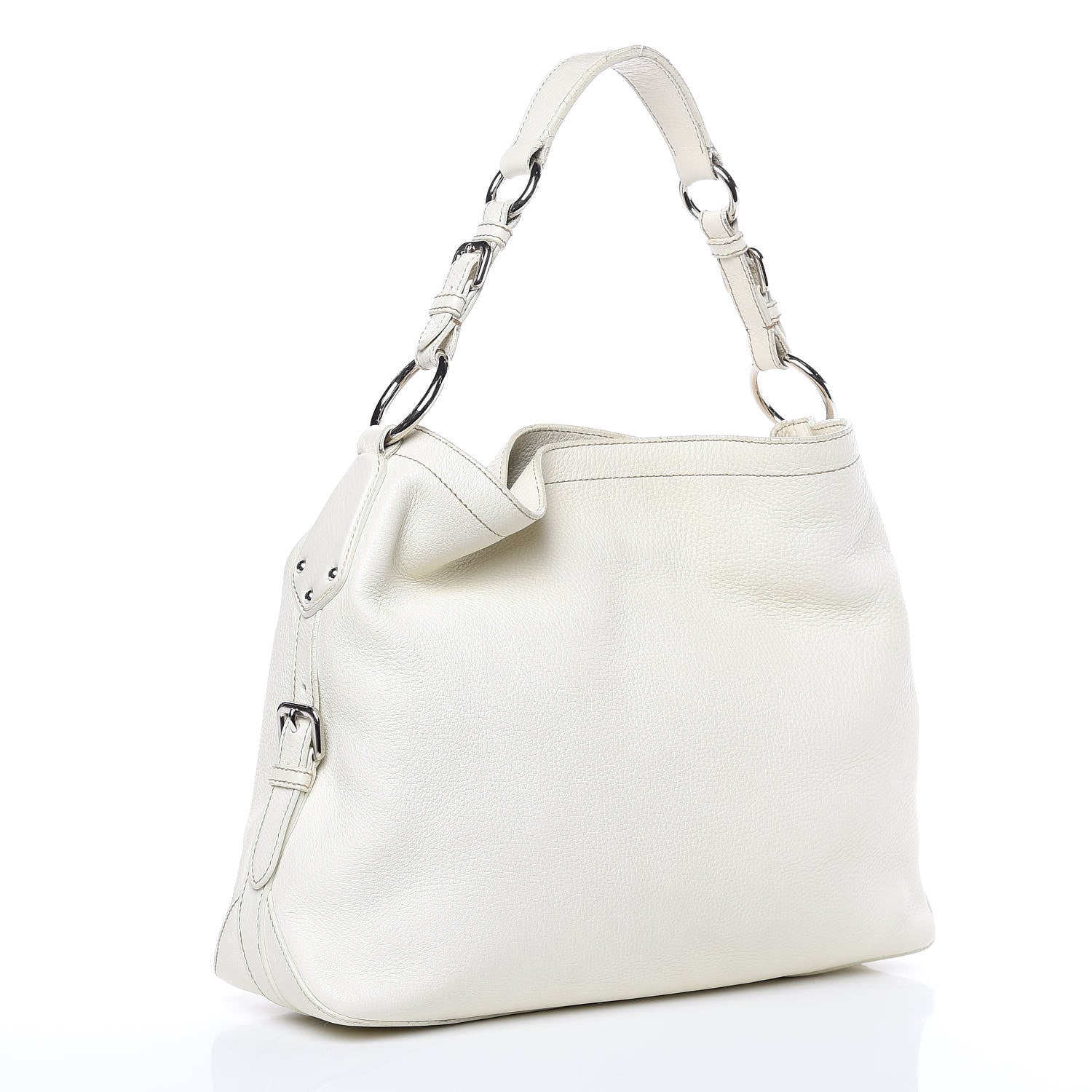 Prada Vitello Daino Hobo Bianco 3 of 16