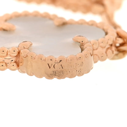 Van Cleef & Arpels 18K Yellow Gold Mother of Pearl 5 Motifs Vintage Alhambra Bracelet 5 of 6
