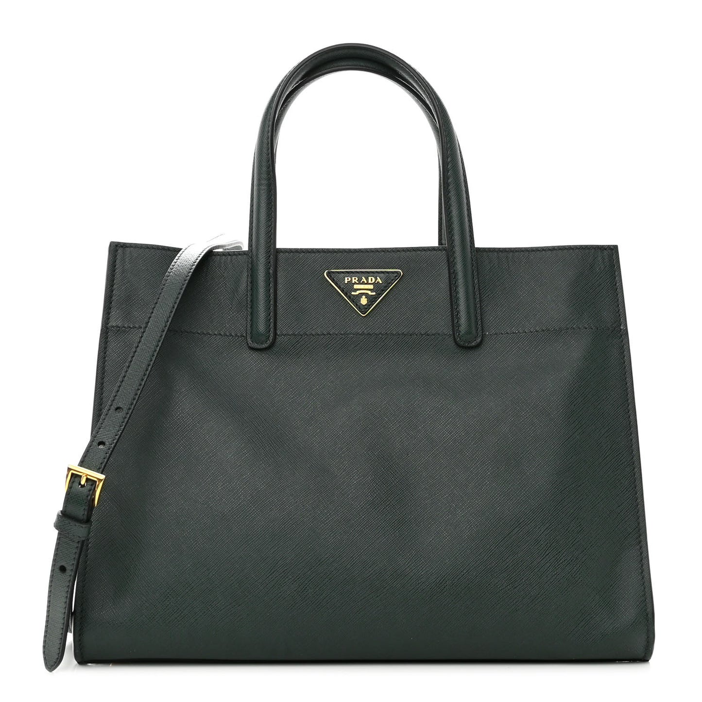 Saffiano Soft Triple Pocket Tote Smeraldo