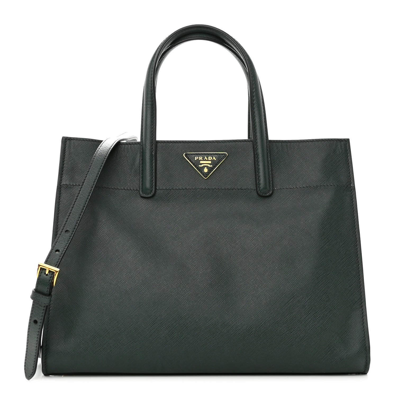 Prada Saffiano Soft Triple Pocket Tote Smeraldo 1 of 9
