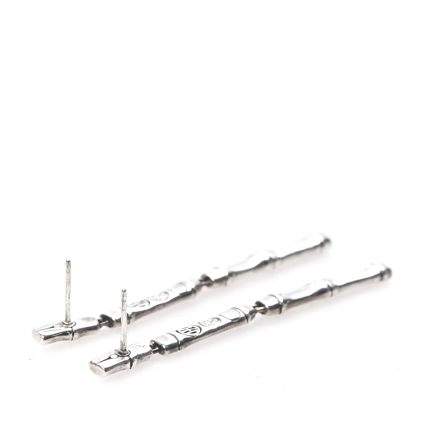 Sterling Silver Bamboo Drop Earrings