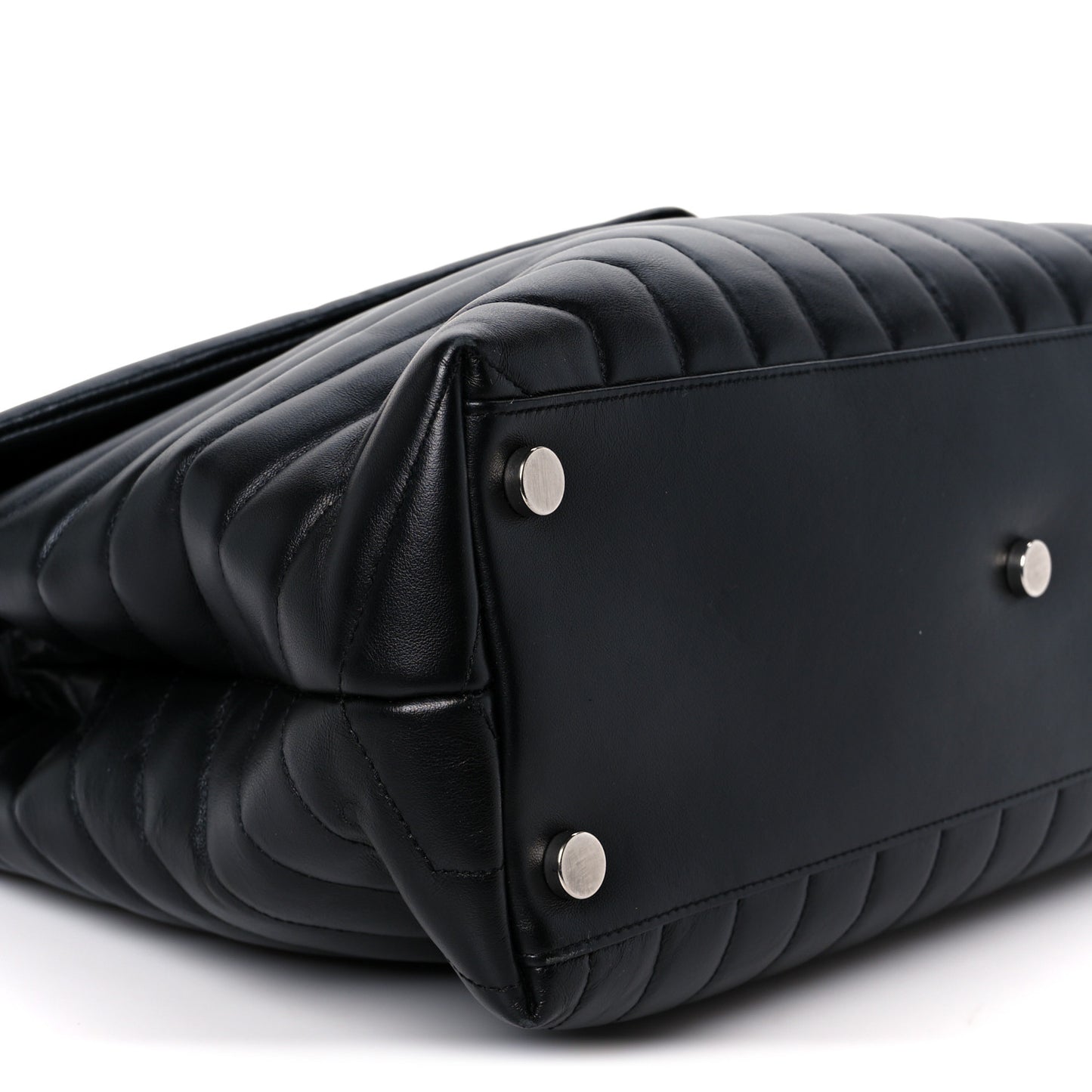 Calfskin Y Quilted Monogram Large Loulou Chain Satchel Black