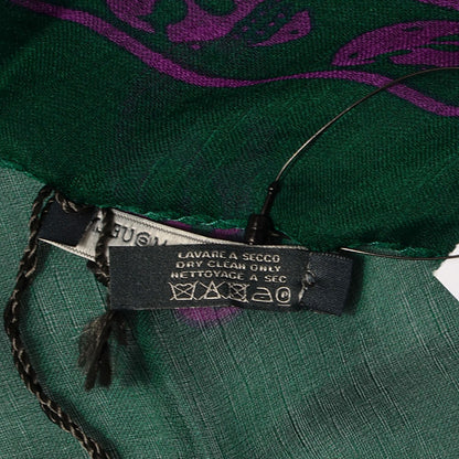 Alexander McQueen Silk Chiffon Skull Scarf Green 7 of 8