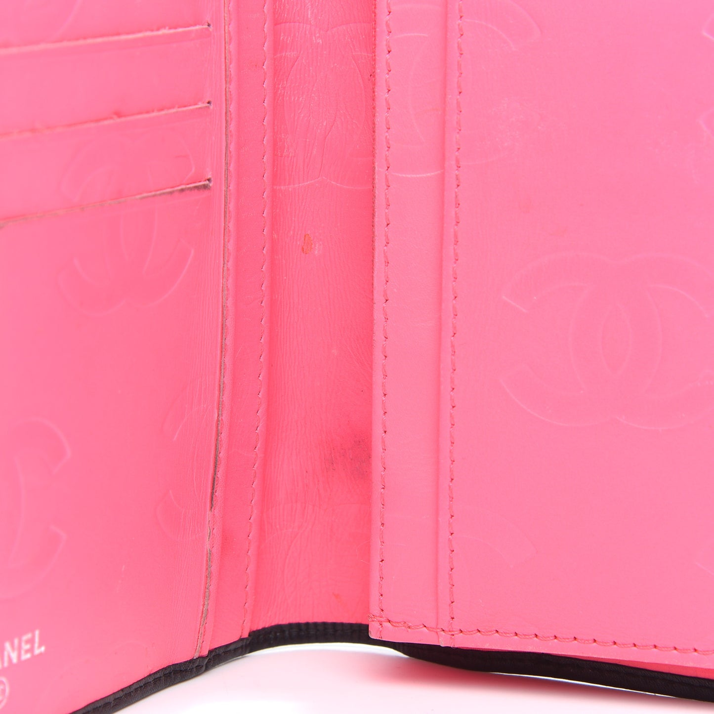 Calfskin Quilted Cambon Yen Wallet Black