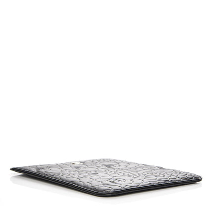 Chanel Lambskin Camellia Embossed iPad Case Black 4 of 9