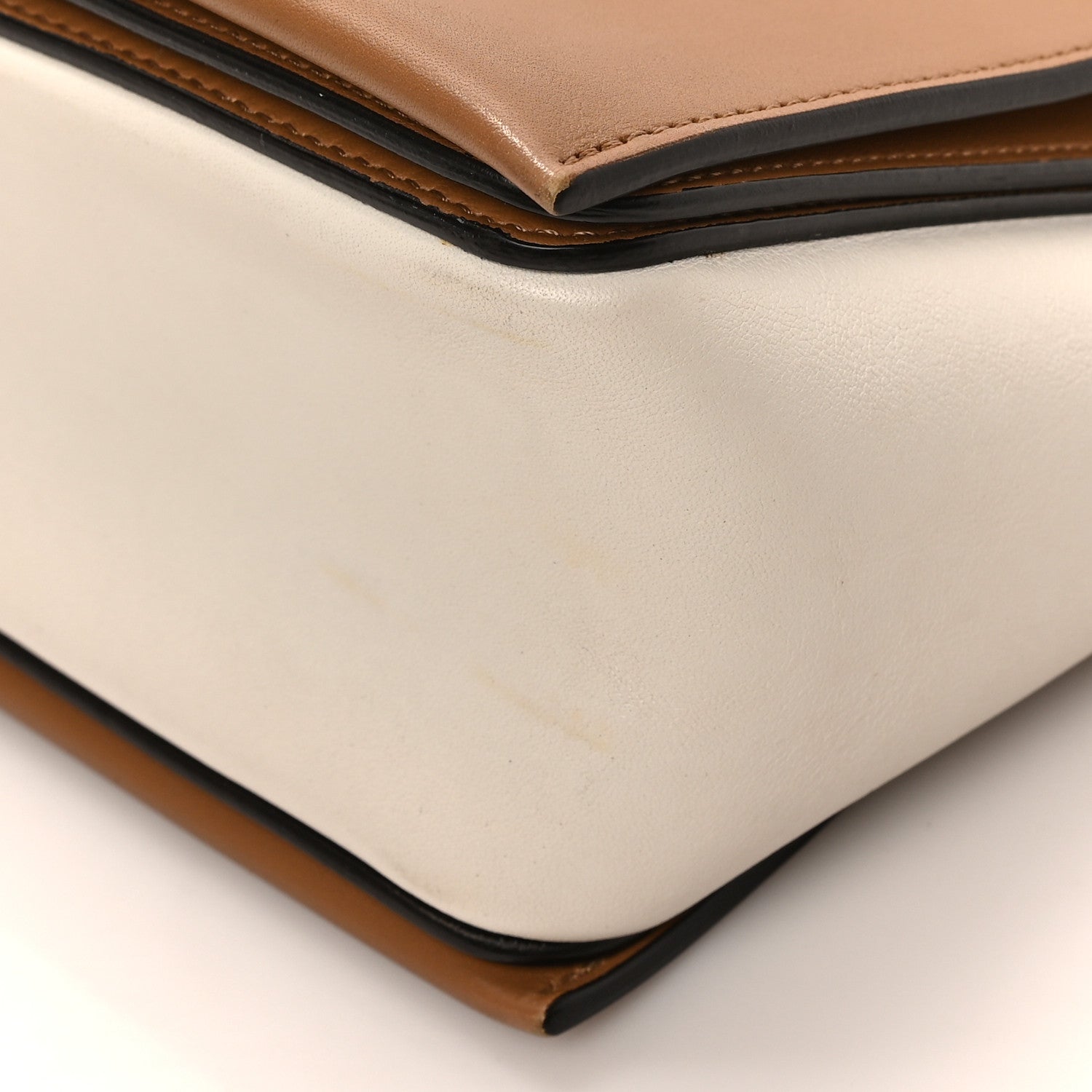 Celine Shiny Smooth Calfskin Medium Frame Shoulder Bag Tan Optic White 9 of 9