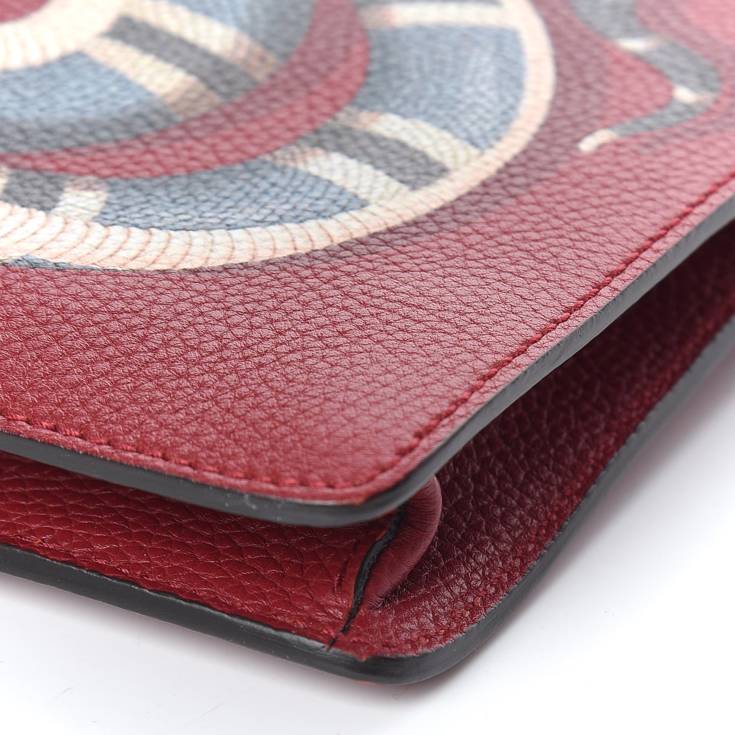 Calfskin Kingsnake Print Messenger Red