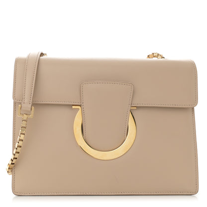 Salvatore Ferragamo Calfskin Thalia Flap Shoulder Bag Macadamia 1 of 14
