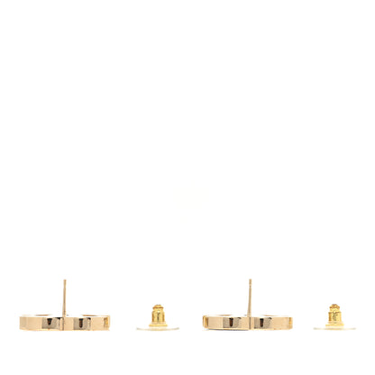 Chanel Enamel CC Earrings Gold Black White 3 of 5