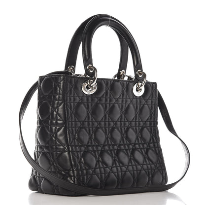 Christian Dior Lambskin Cannage Medium Lady Dior Black 3 of 7