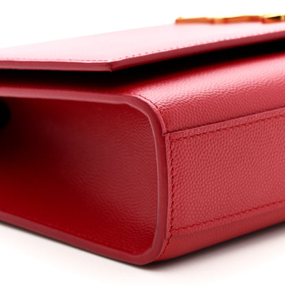 Saint Laurent Grain De Poudre Medium Monogram Kate Satchel Red 9 of 10