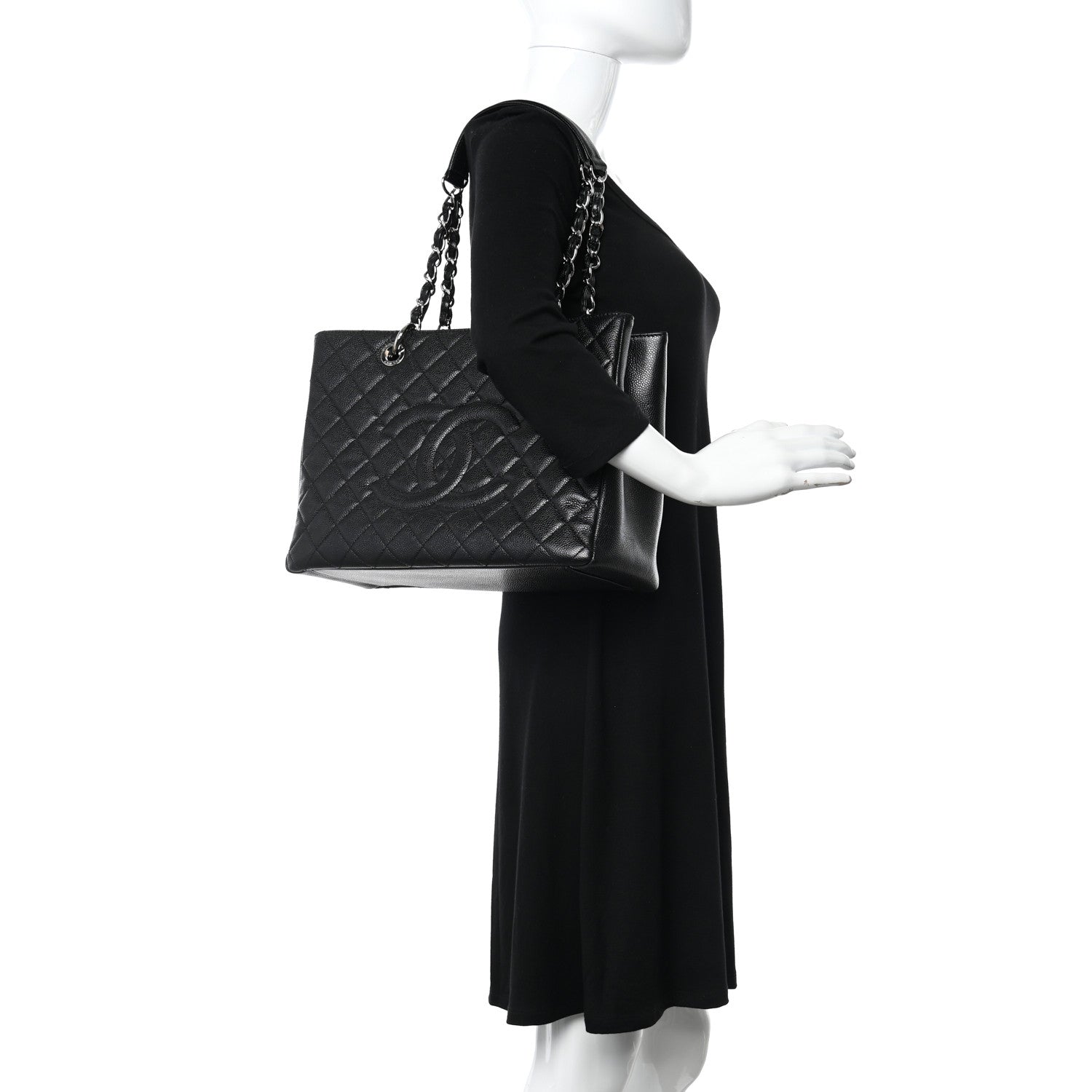 Chanel Caviar Quilted Grand Shopping Tote GST Black 2 of 11