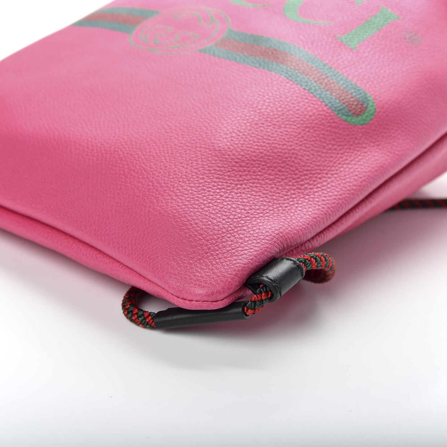 Grained Calfskin Logo Drawstring Backpack Box Pink Green Black