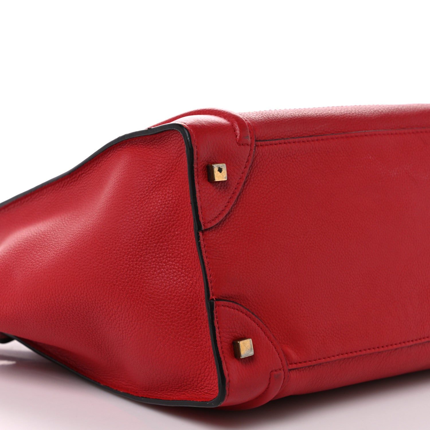 Celine Drummed Calfskin Mini Luggage Coquelicot 9 of 17