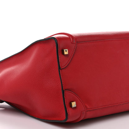 Celine Drummed Calfskin Mini Luggage Coquelicot 9 of 17