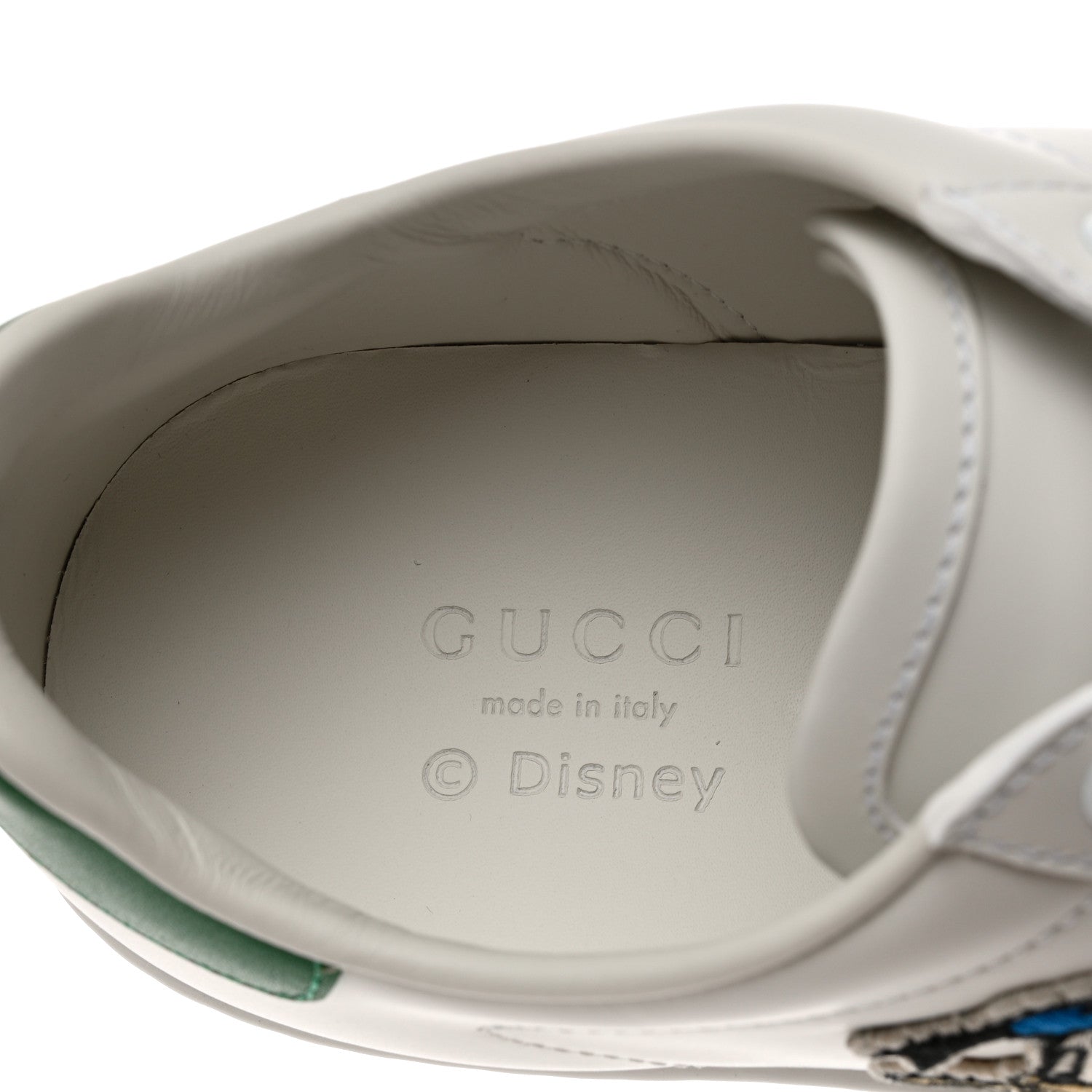 Gucci X DISNEY Calfskin Miro Soft Web Donald Duck Womens Ace Sneakers 36 White New Shamarock 7 of 9