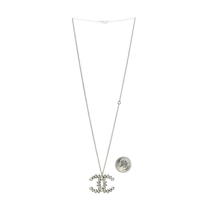 Chanel Crystal Pearl CC Pendant Necklace Gold 3 of 6