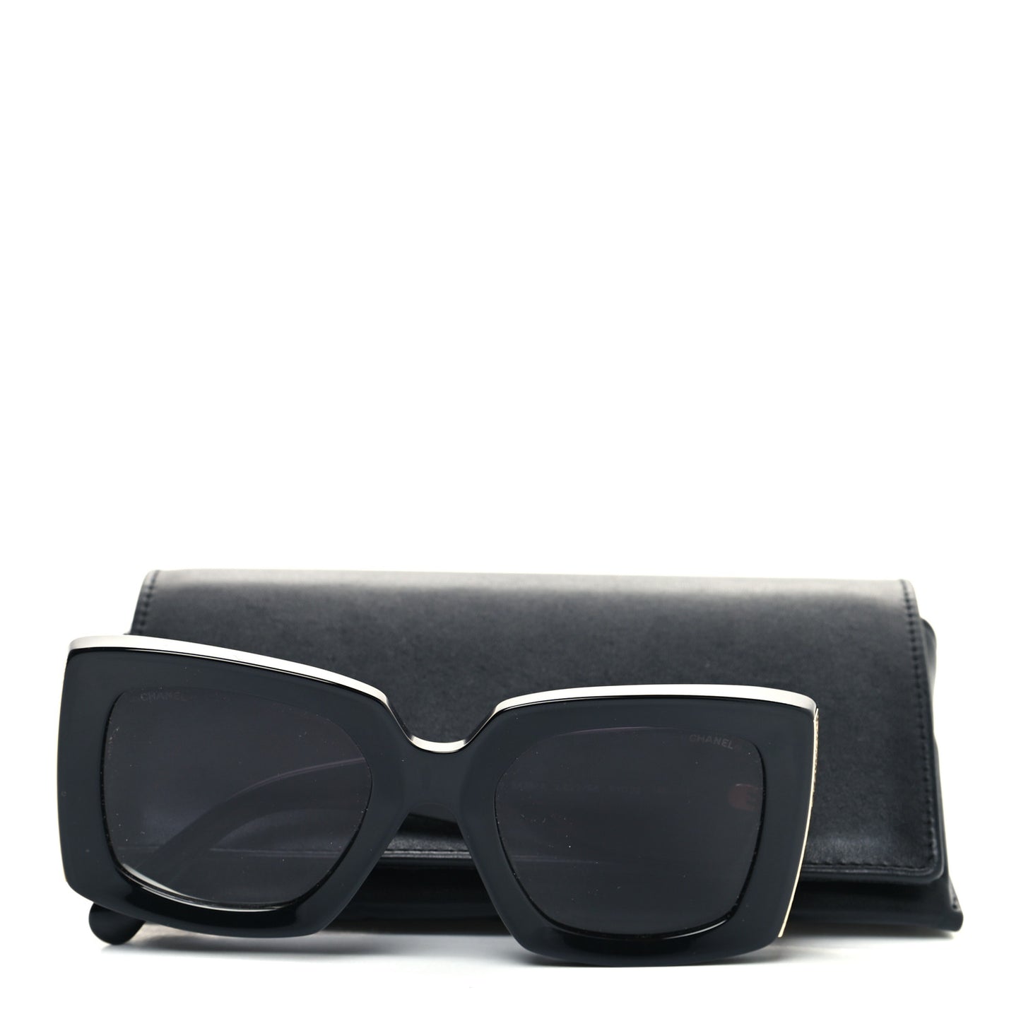Acetate Rectangle Sunglasses 5435-A Black