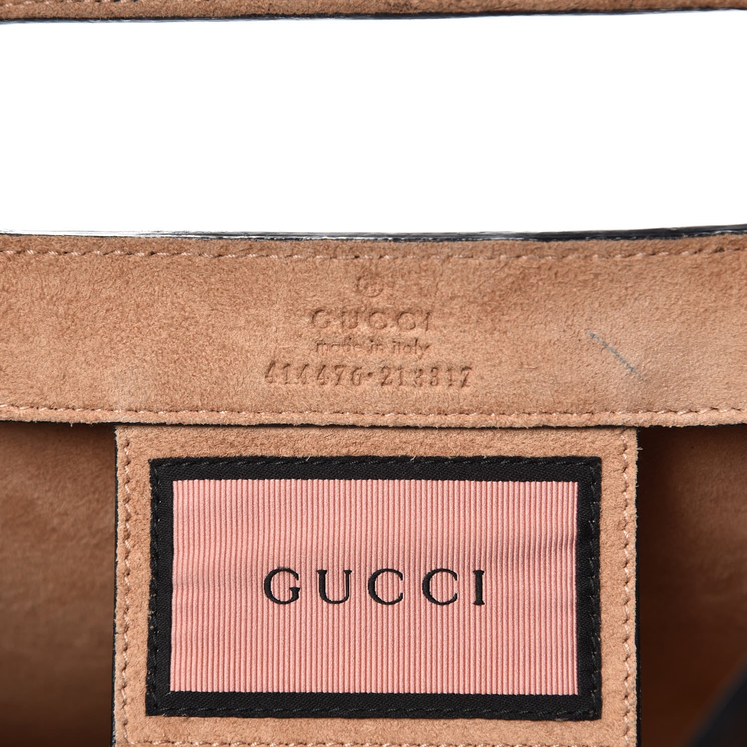 Gucci Calfskin GucciGhost Real Medium XL Tote Black Pink 6 of 12
