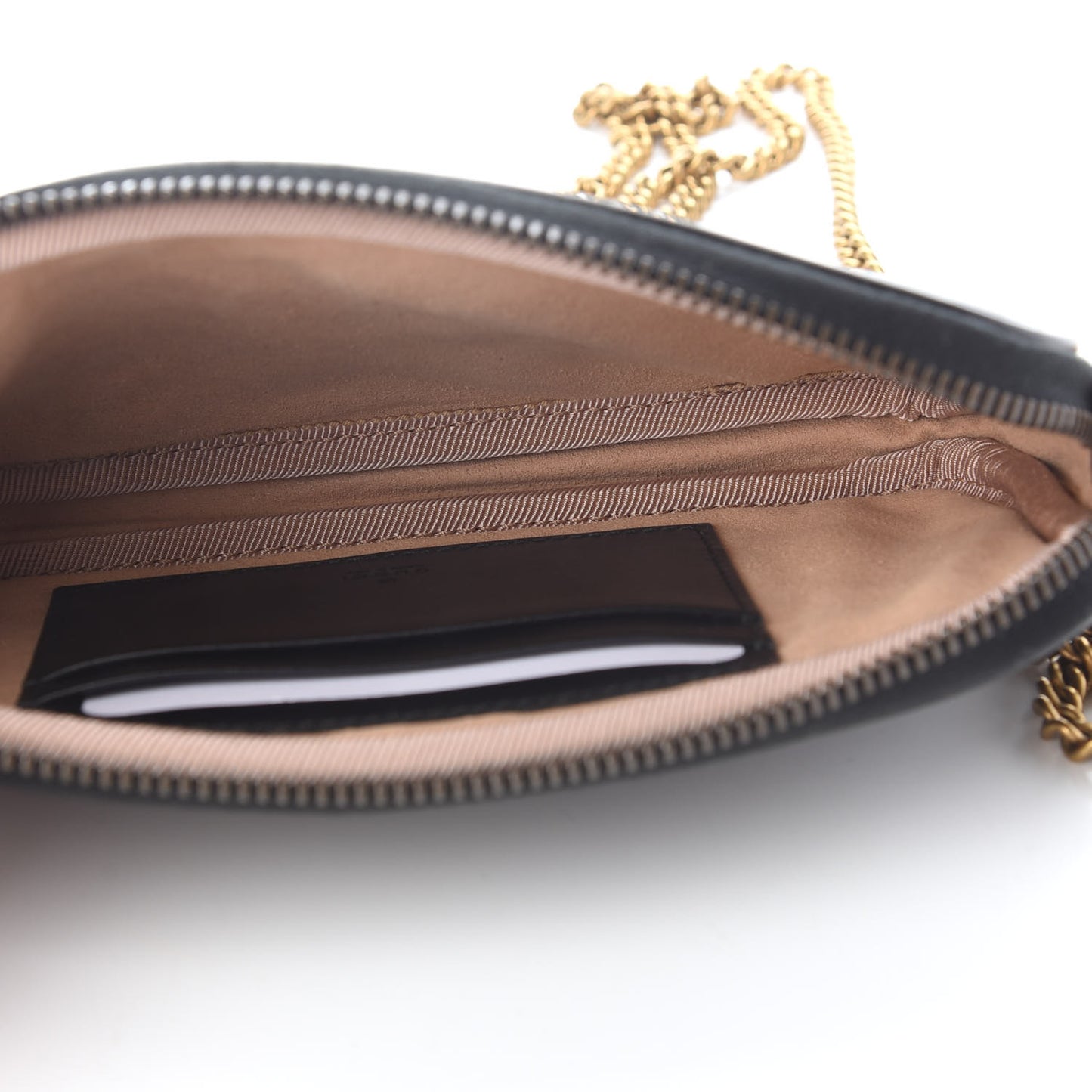 Calfskin Matelasse Mini GG Marmont Chain Crossbody Bag Black