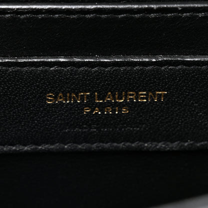 Saint Laurent Box Calfskin Monogram Medium Solferino Satchel Deep Marine 6 of 13