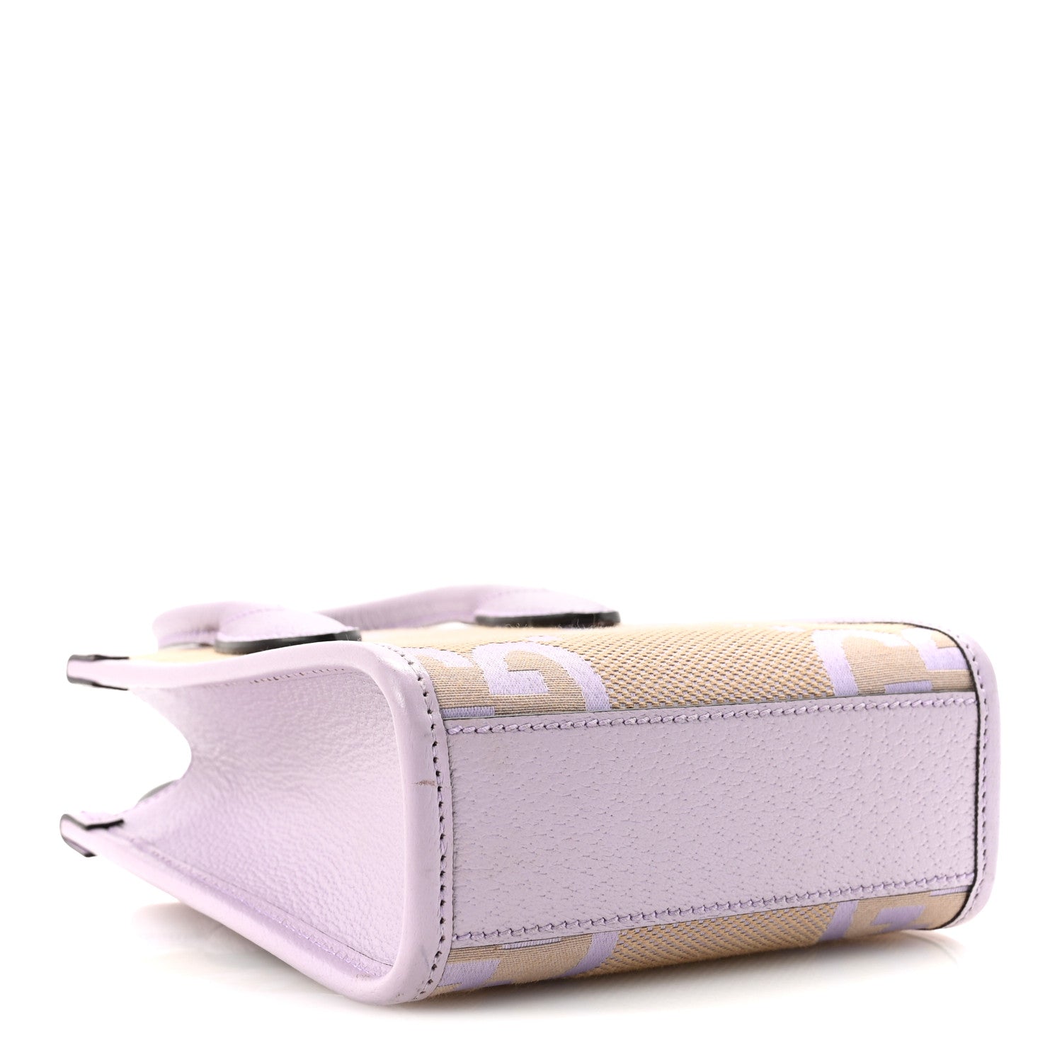 Gucci Monogram Jumbo GG Textured Dollar Calfskin Mini Tote Bag Beige Lapis 4 of 13