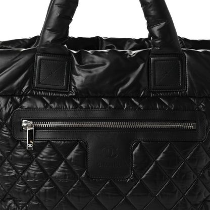 Chanel Nylon Quilted Large Coco Cocoon Tote Black 8 of 10