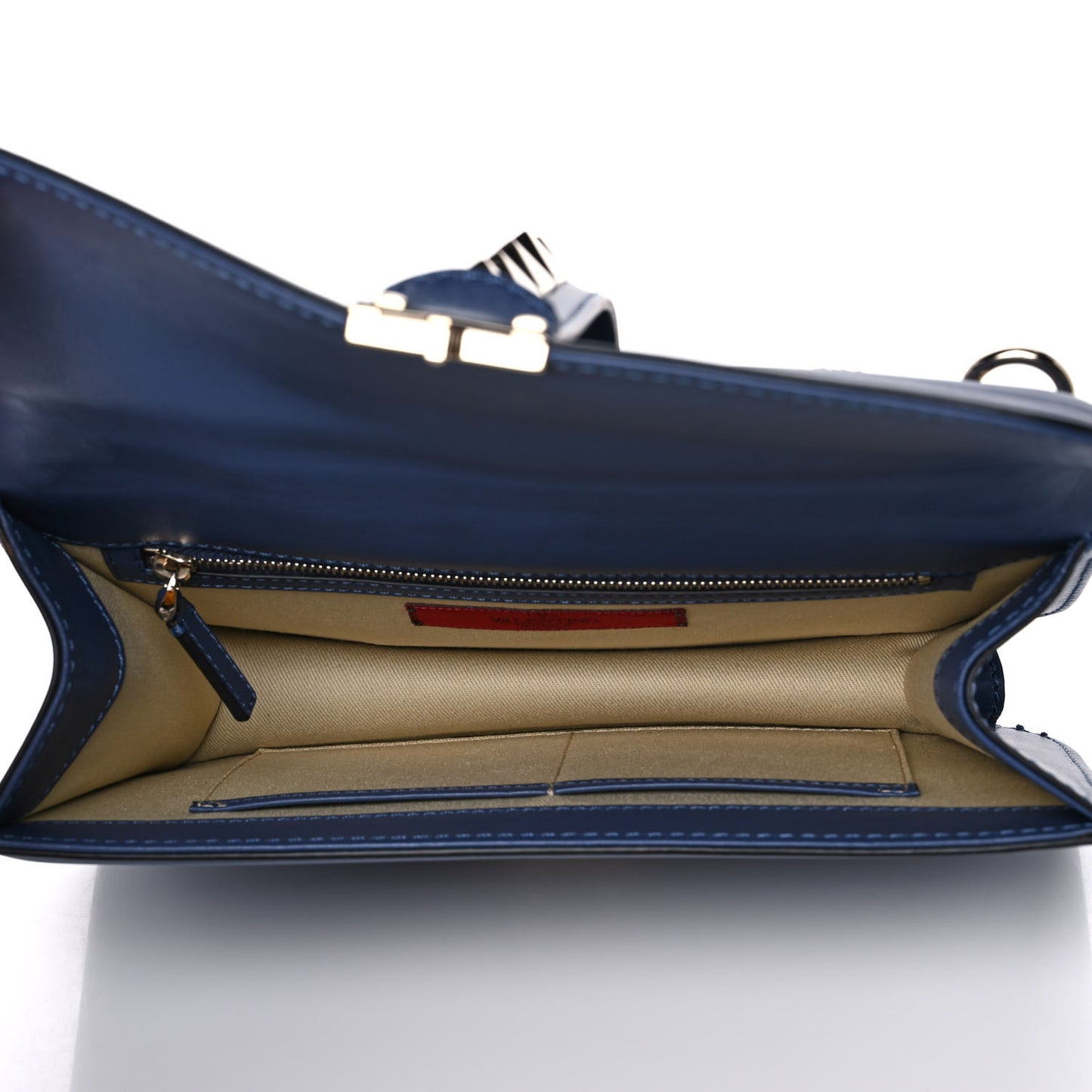 Vitello Medium Glam Lock Rockstud Flap Indigo
