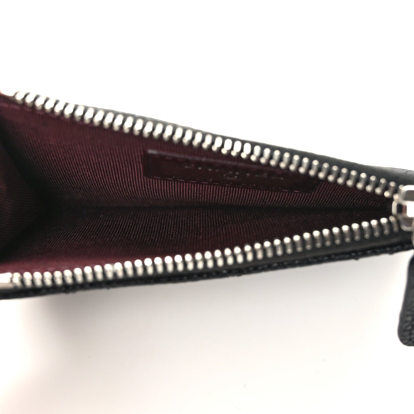 Caviar Quilted CC Zip Card Holder Black