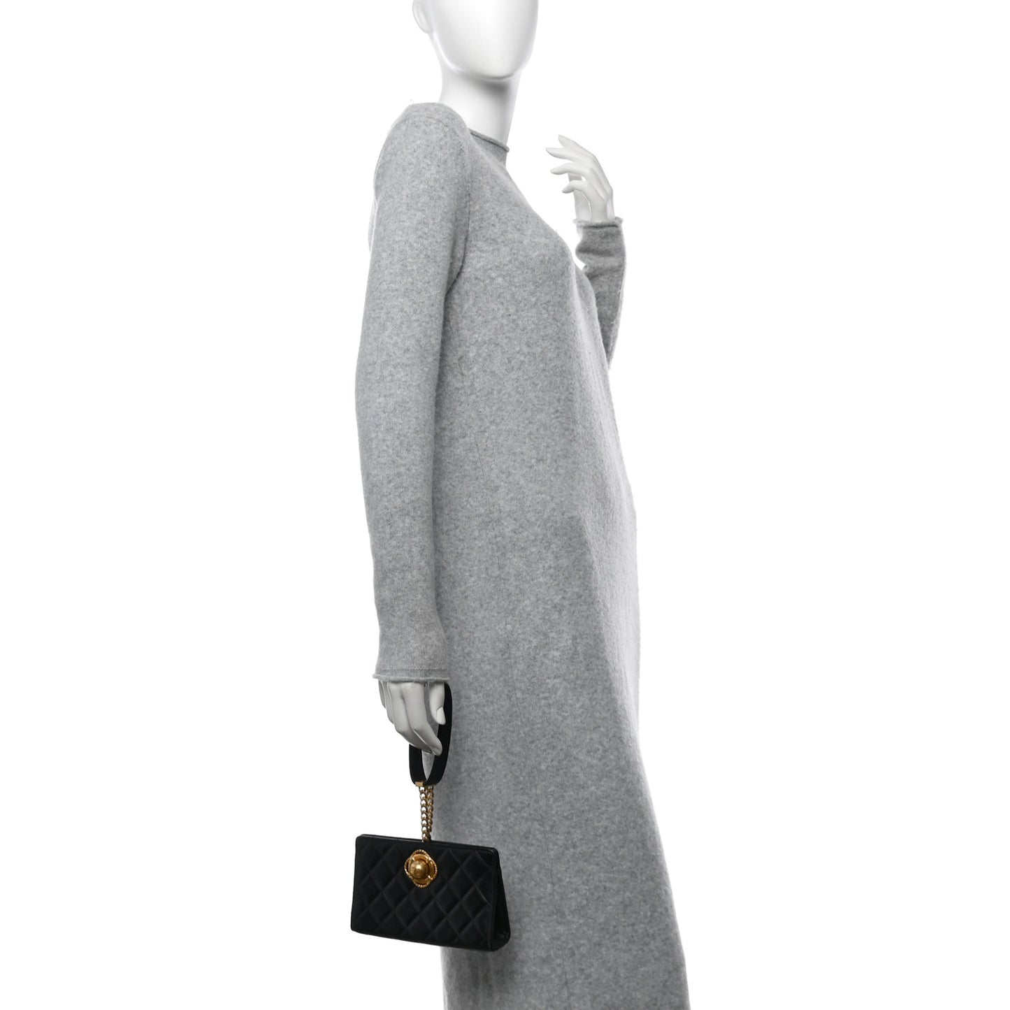 Lambskin Quilted Evening By The Sea Clutch Black