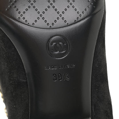 Chanel Suede Calfskin Chain CC Short Boots 39.5 Black 11 of 20