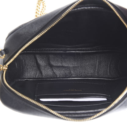 Saint Laurent Grain De Poudre Matelasse Monogram Mini Lou Camera Bag Black 5 of 13