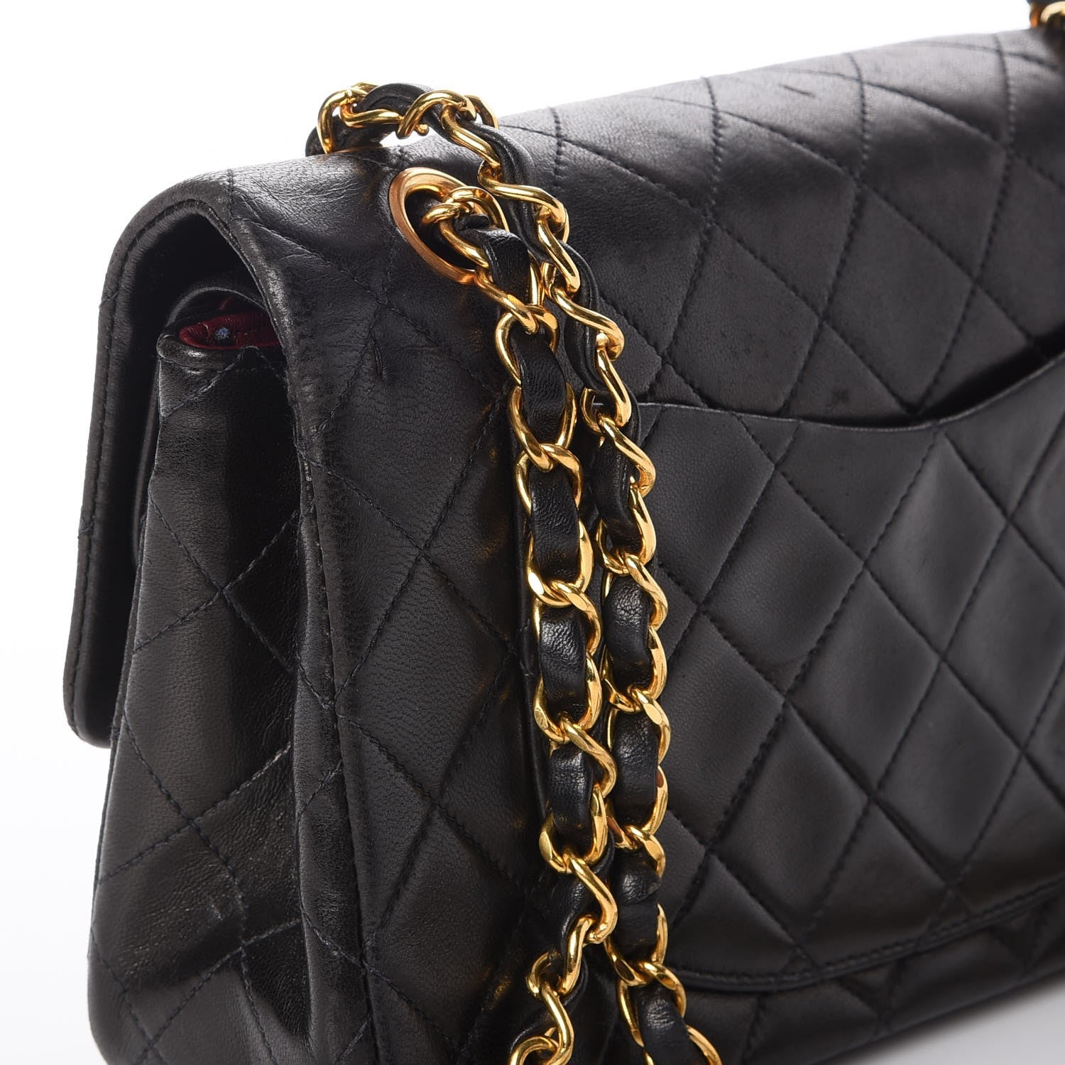 Chanel Lambskin Quilted Small Double Flap Black 8 of 11