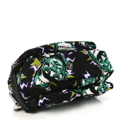 Prada X UNIVERSAL STUDIOS Tessuto Nylon Frankenstein Print Pouch Black Menta 4 of 11