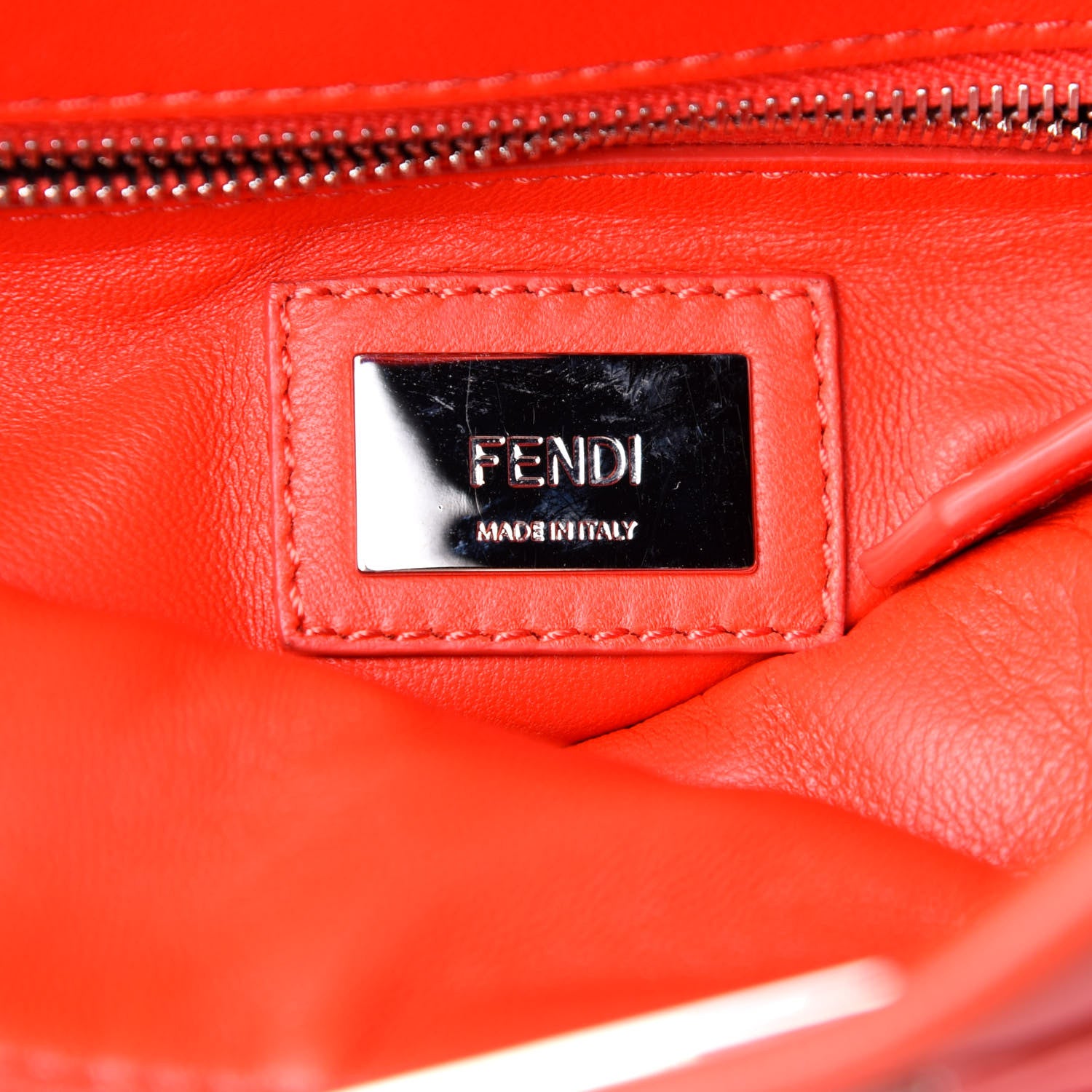 Fendi Nappa Mini Peekaboo Iconic Satchel Papavero 6 of 10
