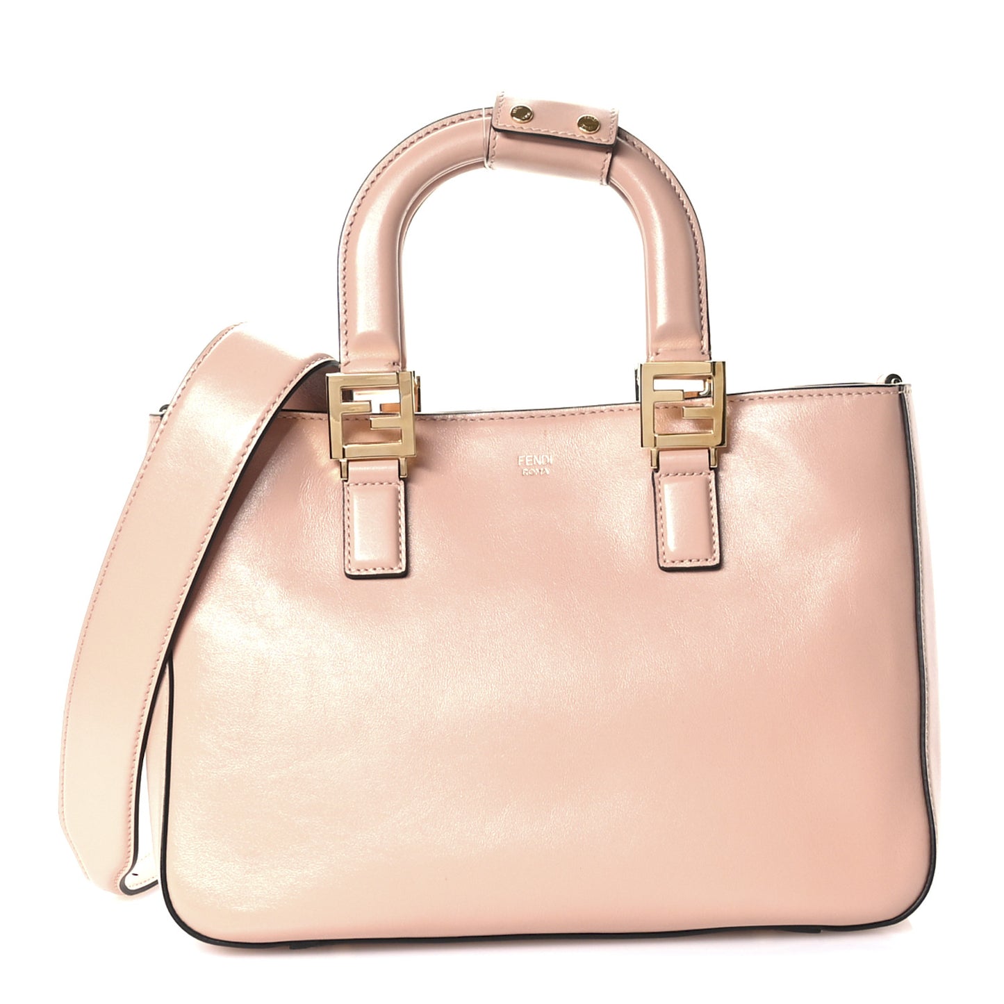 Vitello Glacier Small FF Tote Rose Bourbon