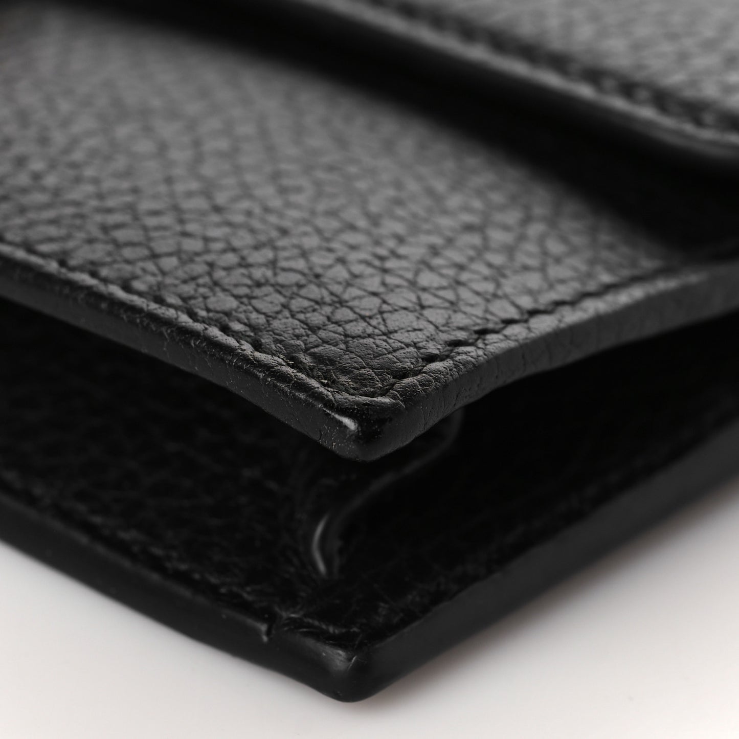 Dollar Calfskin Interlocking G Chain Wallet Black