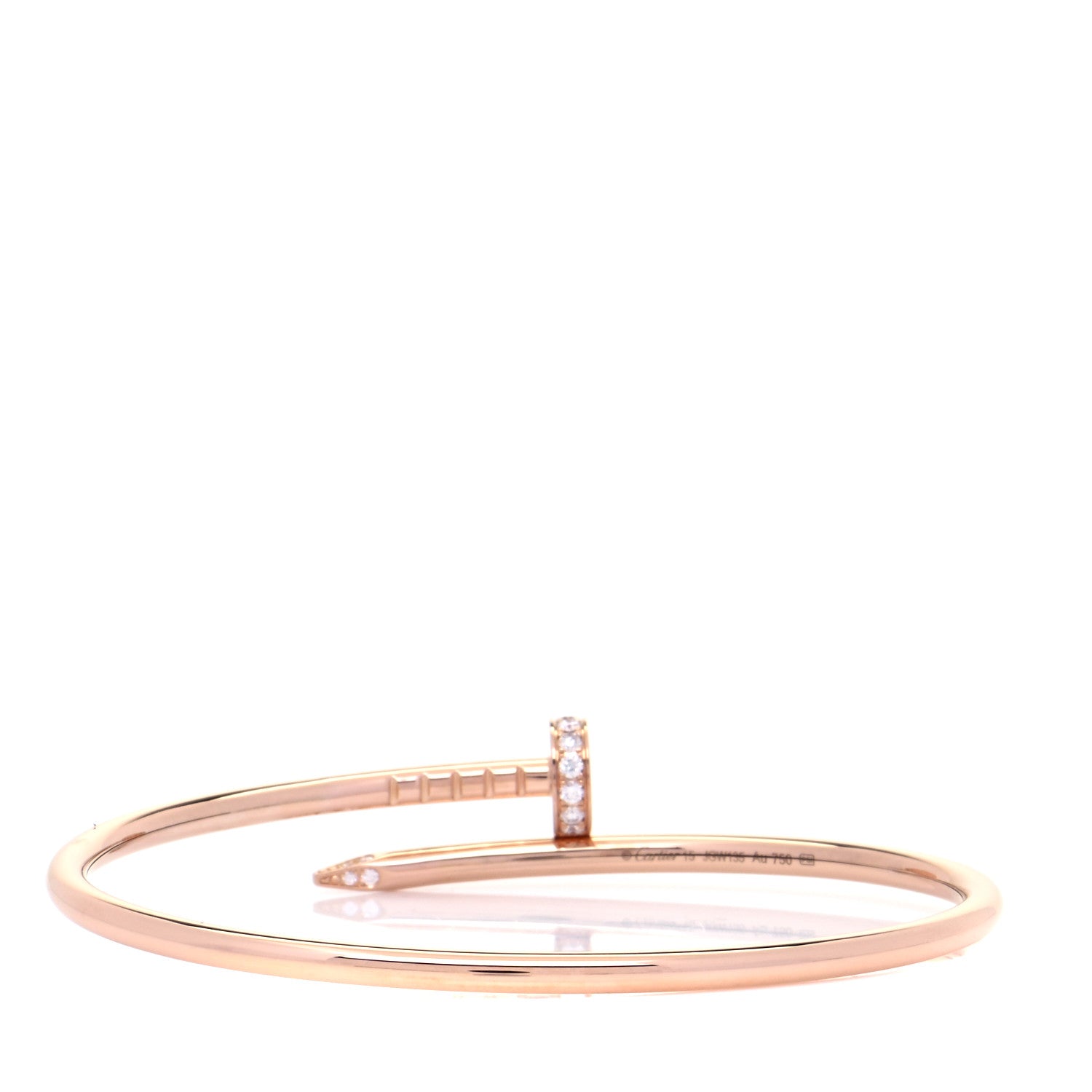 Cartier 18K Pink Gold Diamond Small Juste Un Clou Bracelet 15 3 of 7