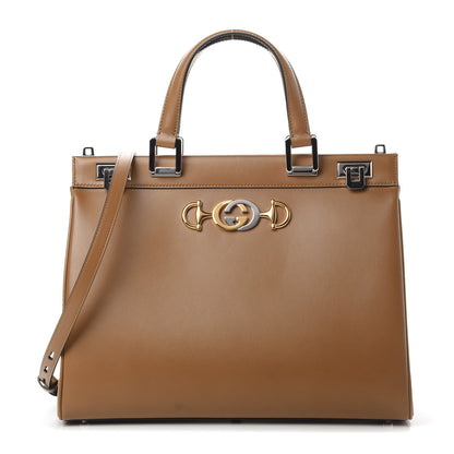 Gucci Smooth Calfskin Medium Zumi Top Handle Bag Friky Taupe 1 of 11
