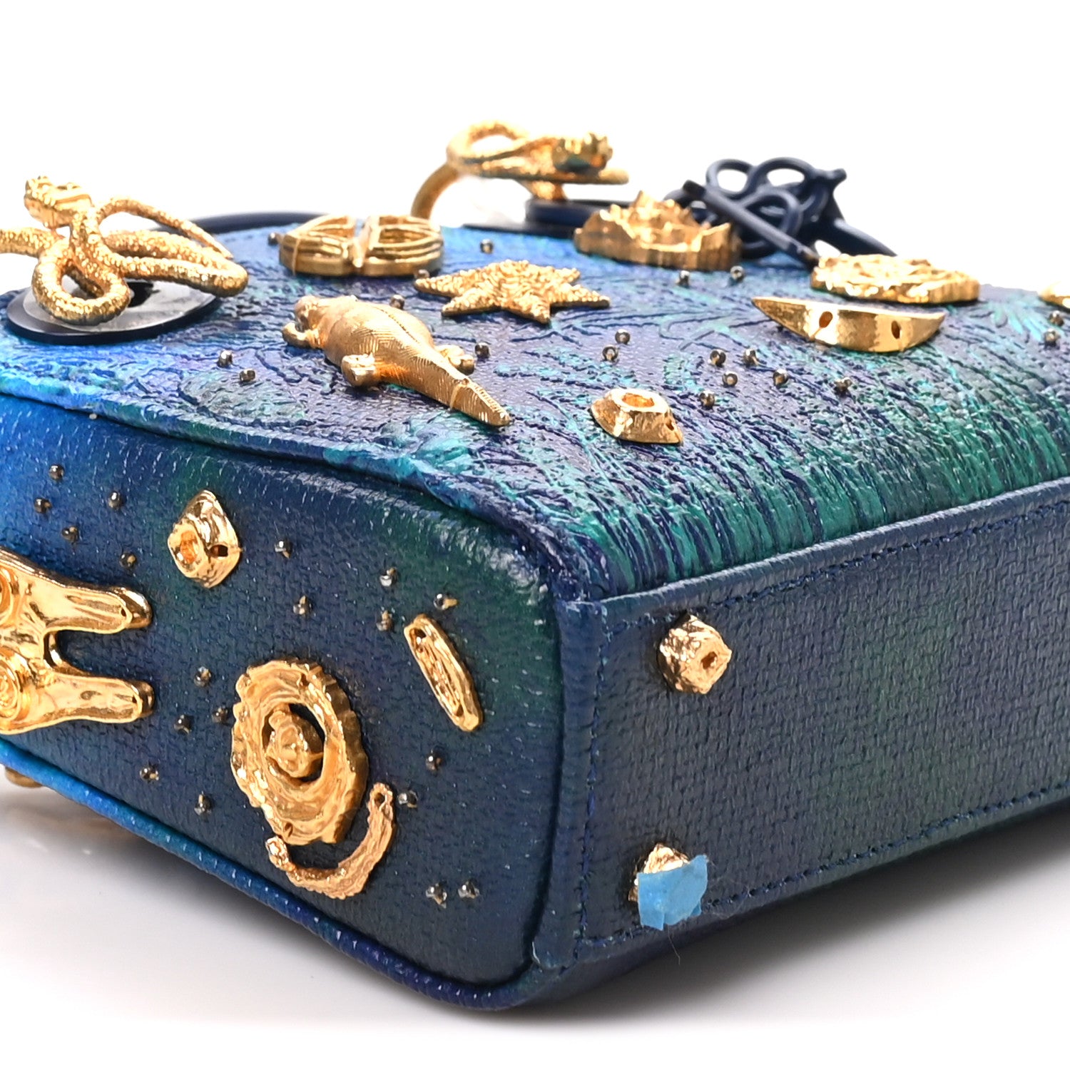 Christian Dior X LINA IRIS VIKTOR Calfskin Embellished Micro Lady Dior Art Blue Multicolor 7 of 9
