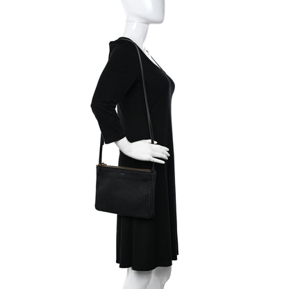 Celine Lambskin Large Trio Crossbody Bag Black 2 of 14