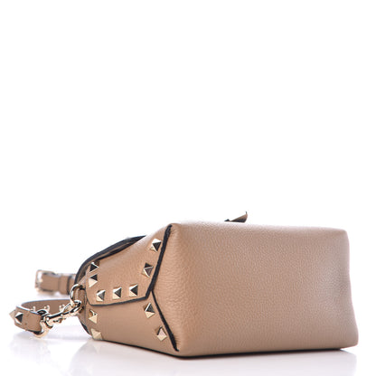Valentino Garavani Pebbled Calfskin Mini Rockstud Crossbody Bag Deep Alpaca 4 of 7
