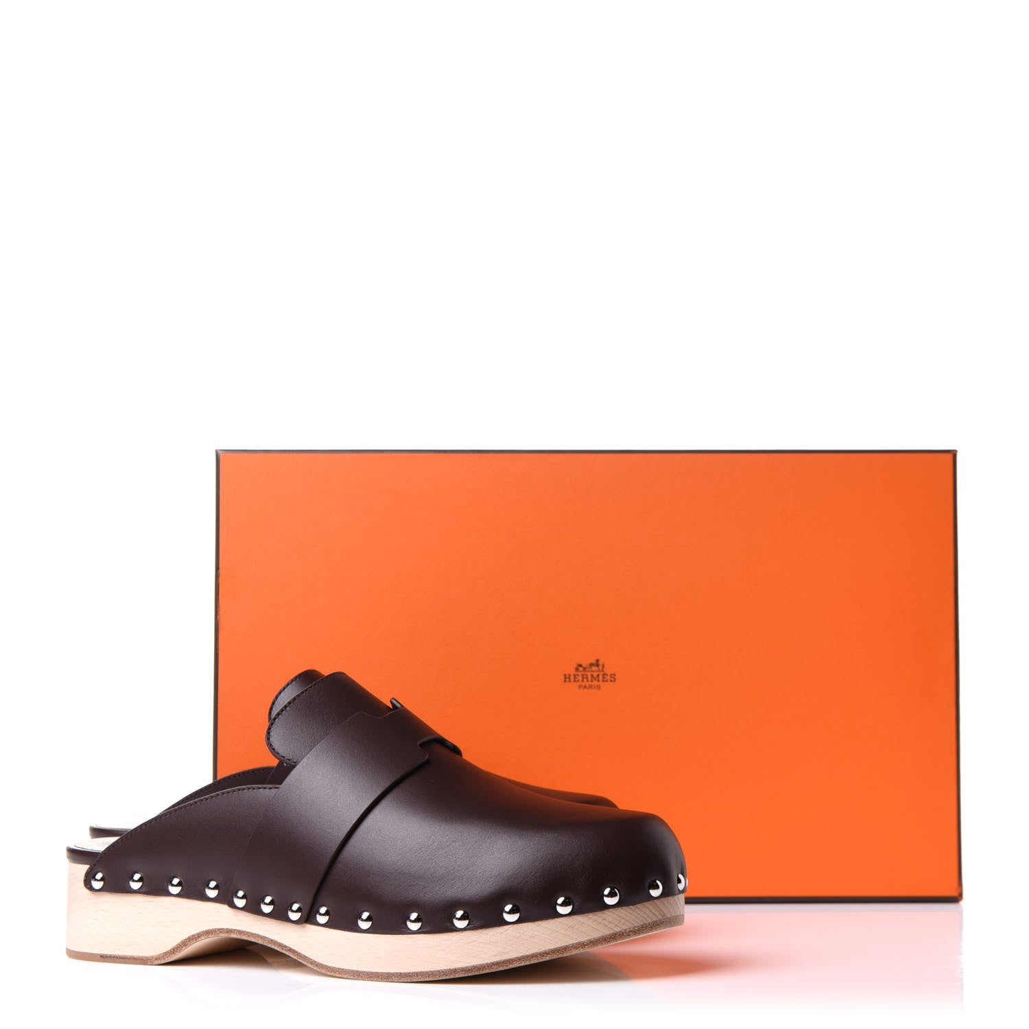 Hermes Calfskin Calya Mules 39 Cafe 9 of 9