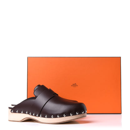 Hermes Calfskin Calya Mules 39 Cafe 9 of 9