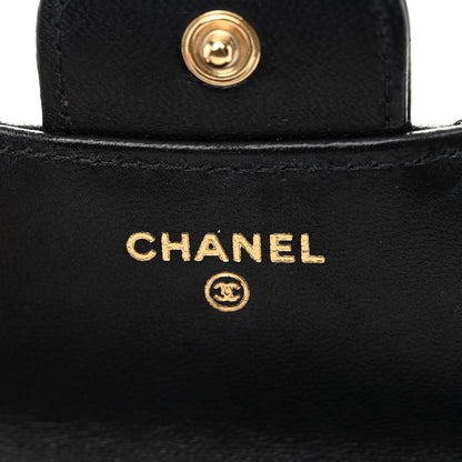 Chanel Lambskin Quilted Top Handle Flap Coin Purse With Chain Black 6 of 11