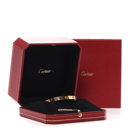 Cartier 18K Pink Gold 4 Diamond LOVE Bracelet 17 7 of 7